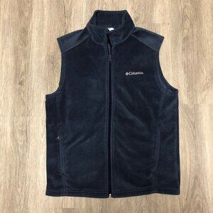 Columbia Benton Springs Fleece Vest Men's Size Medium Dark Blue Full Zip Outdoor